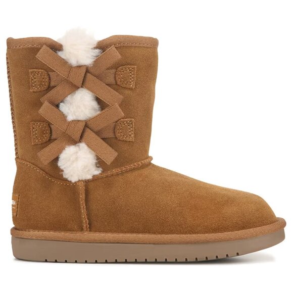 Koolaburra by UGG Girls Victoria Short Boot Chestnut Brown Size 1 - Picture 1 of 8